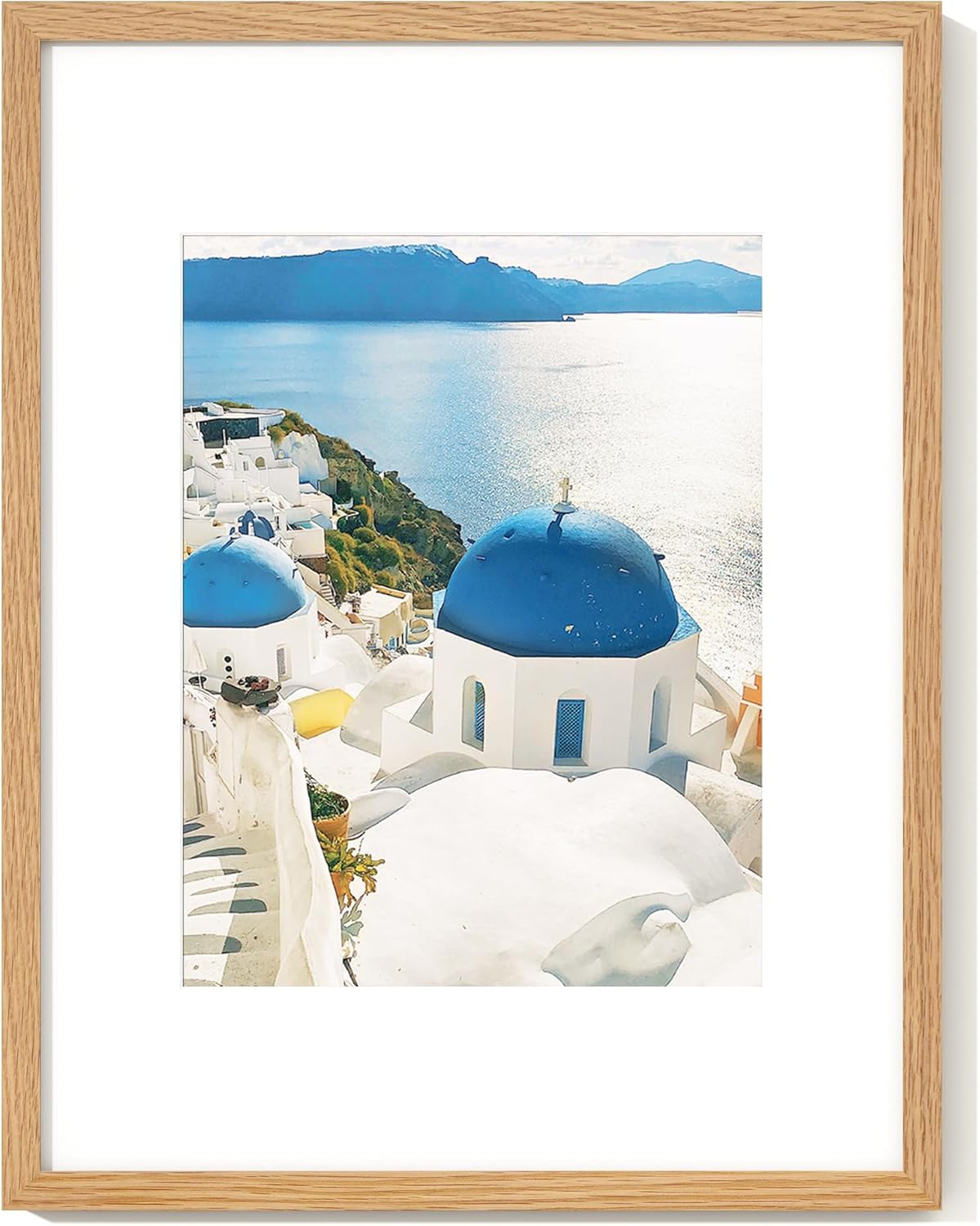 16x20 Picture Frame with Mat for 11x14, Solid Oak Wood