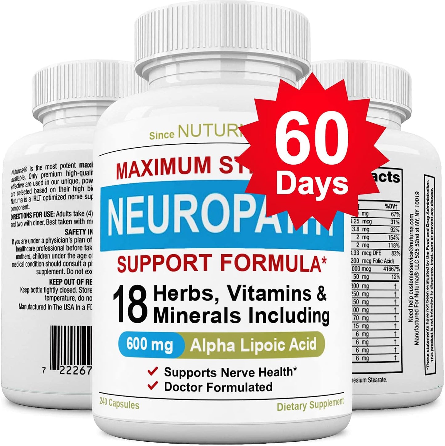 Neuropathy Support Supplement with 600 mg Alpha Lipoic Acid