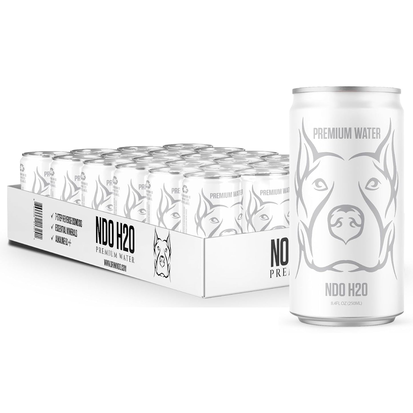 NDO H2O Premium Alkaline Water Case - Pure Hydration in Cans