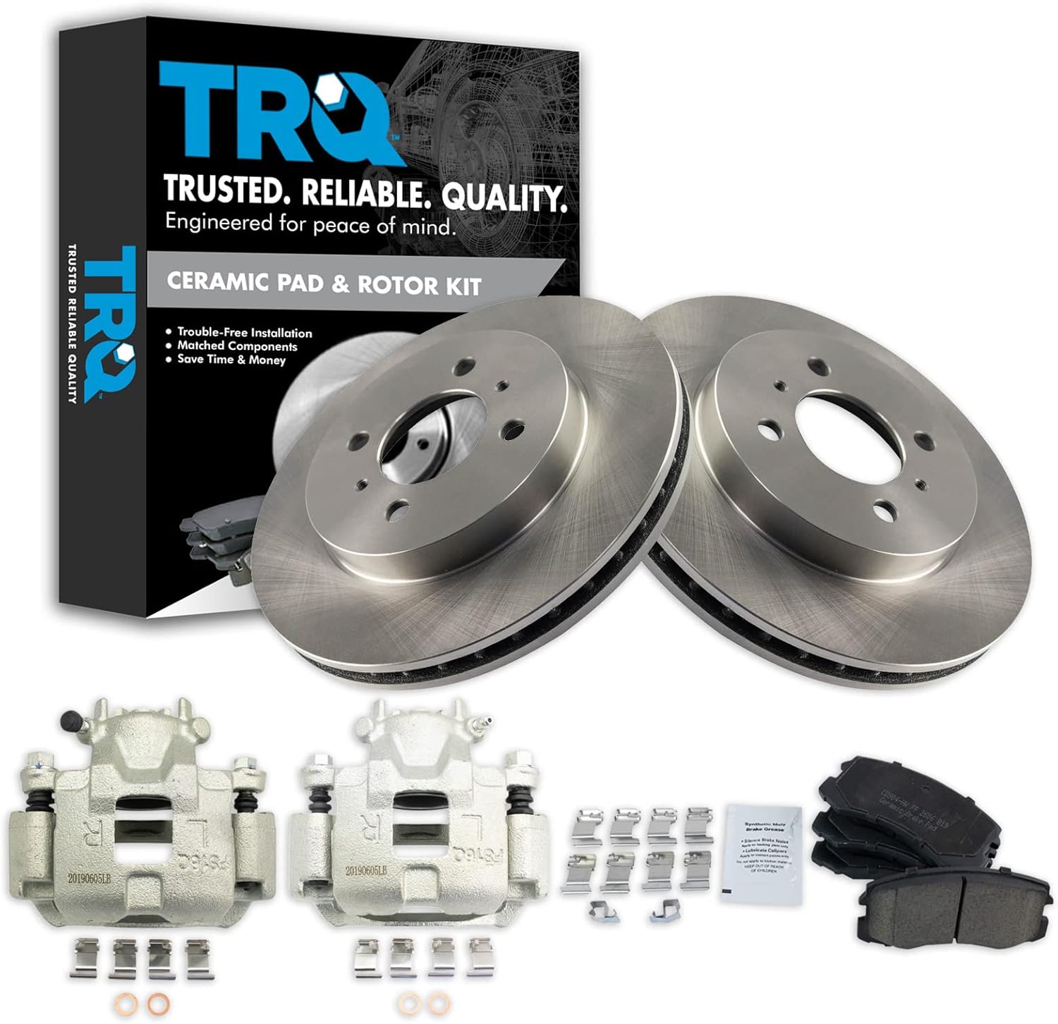 TRQ Front Brake Pad & Rotor Kit for 2002-2007 Mitsubishi Lancer