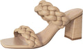 Braided Heeled Sandals Strappy Square Open Toe Backless (Style GPF1)