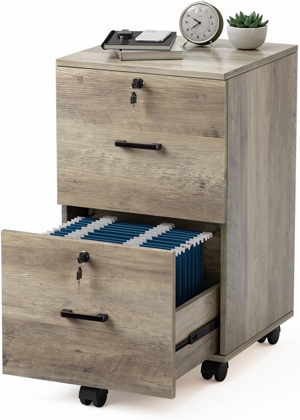VINGLI 2 Drawer File Cabinet with Lock for Home Office Use