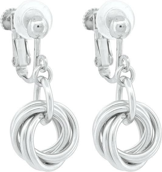 Dainty 925 Sterling Silver Love Knot Earrings for Everyday Wear