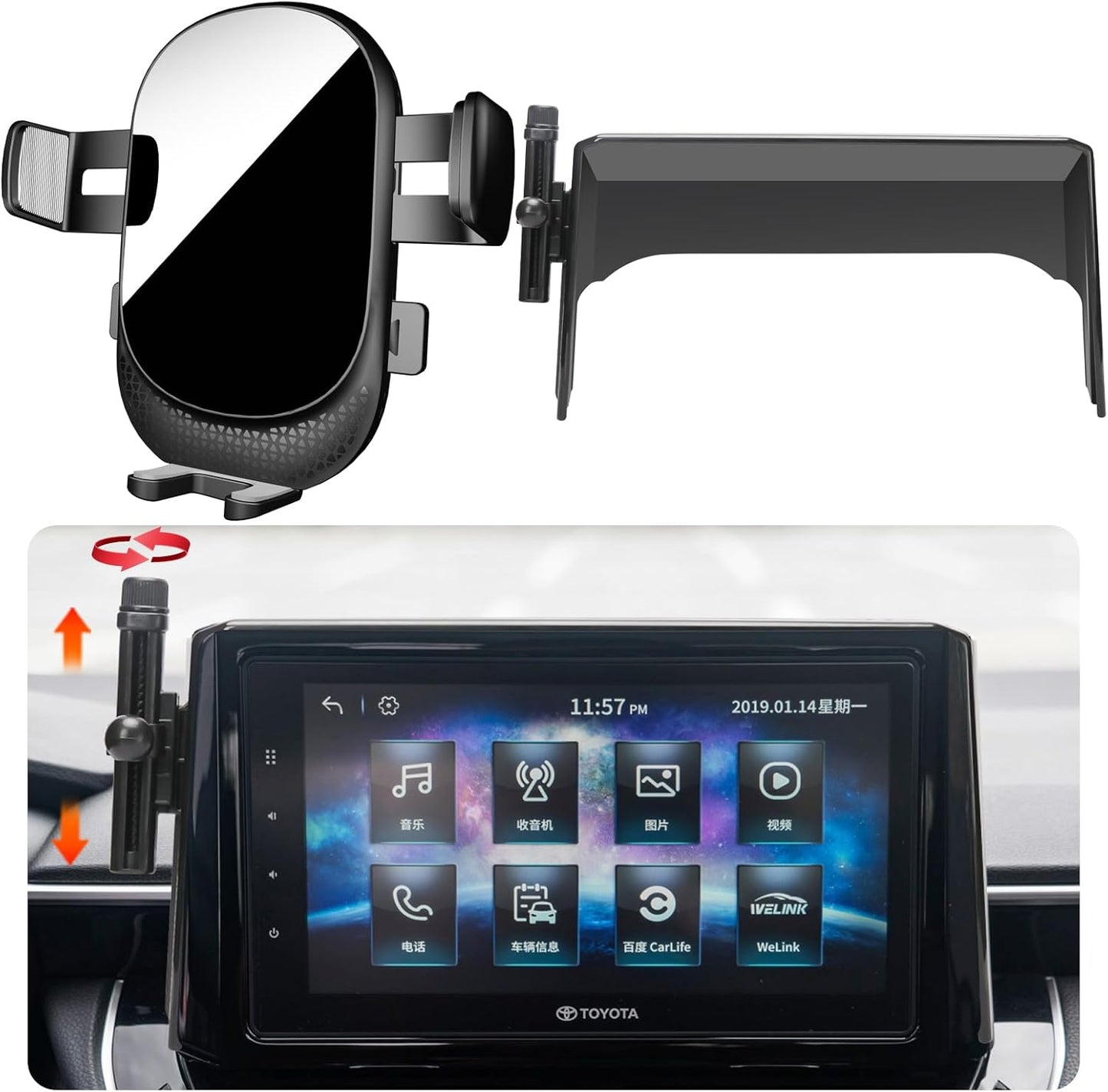 Car Phone Holder for 2020-2025 Toyota Corolla - Hands Free Mount