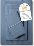 500 TC Queen Size Cotton Sateen Bed Sheet Set - Blue
