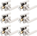 Probrico Interior Brushed Nickel Door Handle - Heavy Duty 6 Pack