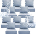 6 in Thicker Outdoor Chair Cushion 10 Sets - Waterproof Patio Cushions
