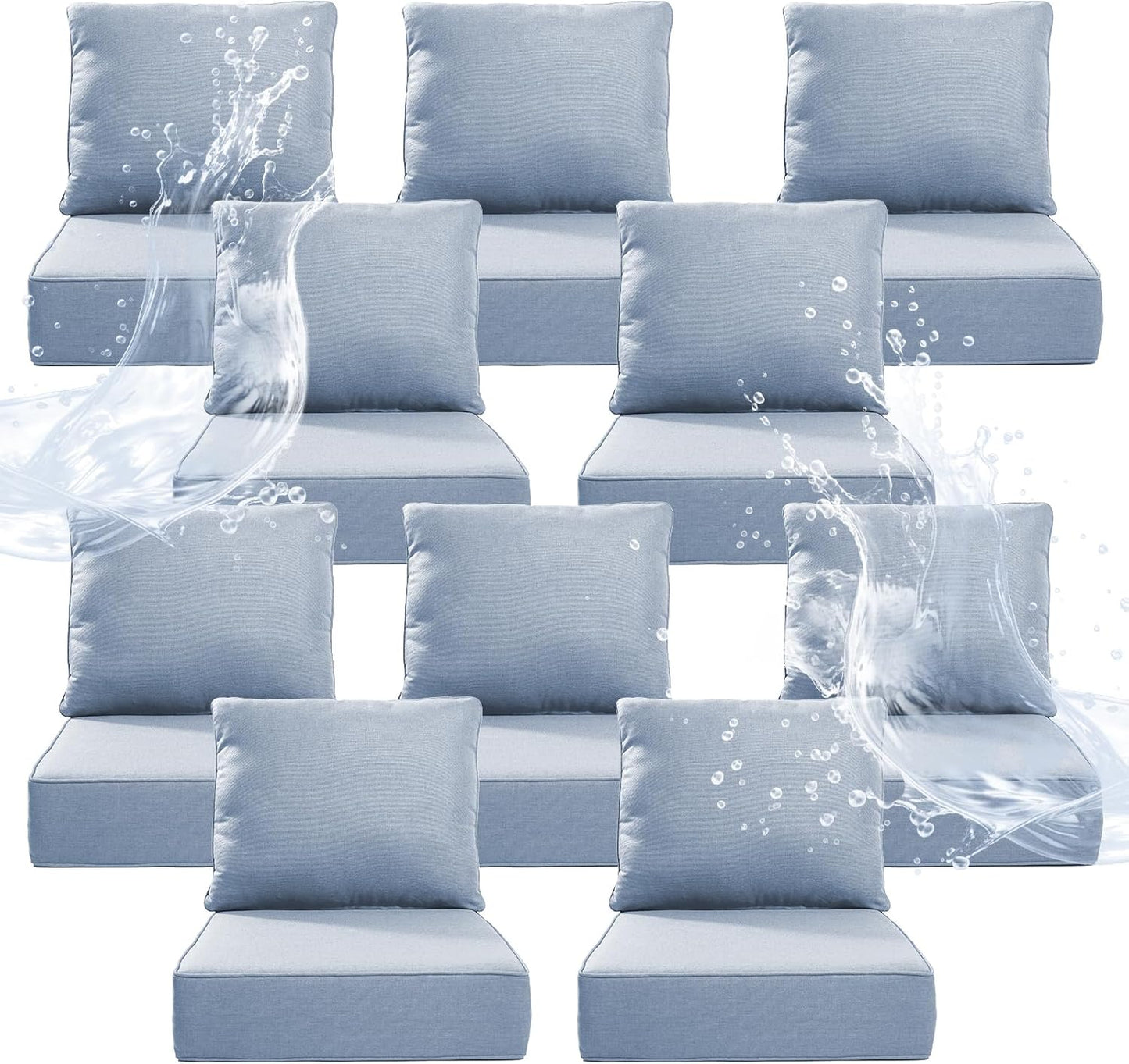 6 Inch Thicker Outdoor Chair Cushion Set for Ultimate Comfort