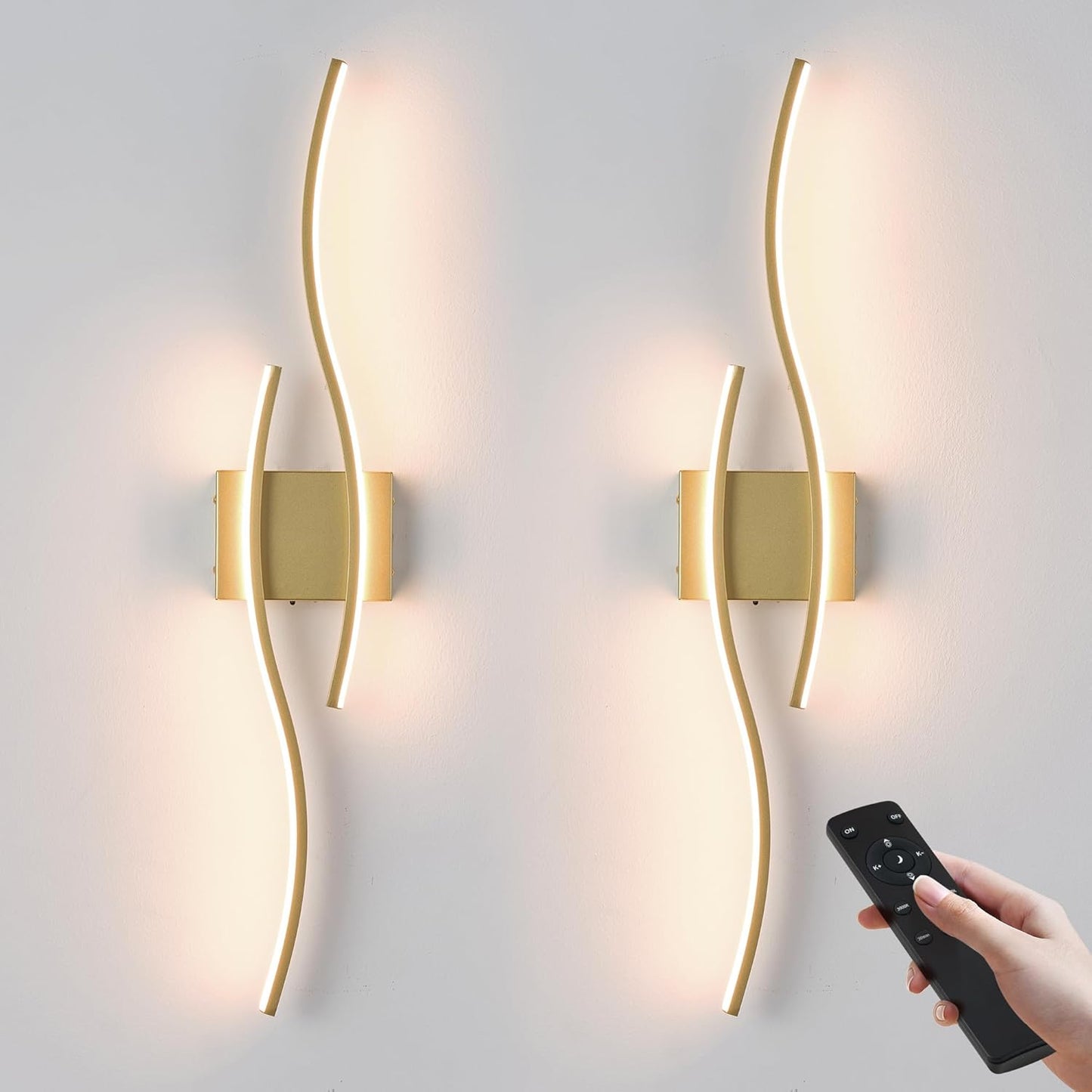 Battery Operated Wall Sconces Set of Two with Remote Control