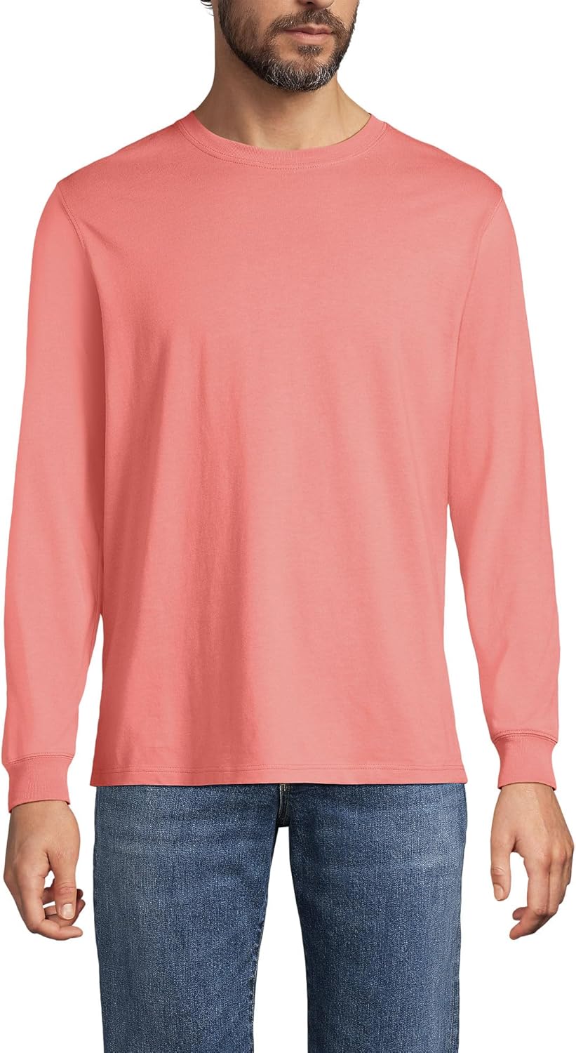 Lands' End Men's Super-T Long Sleeve T-Shirt for Everyday Comfort