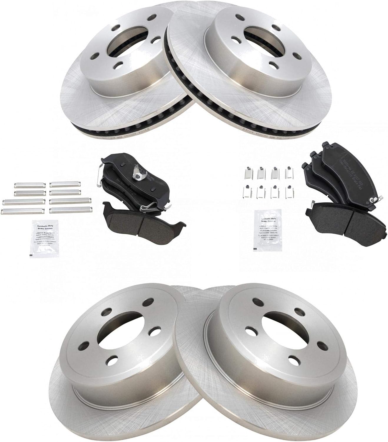 TRQ Brake Pad & Rotor Kit for 2003-2007 Jeep Liberty - Quality Parts