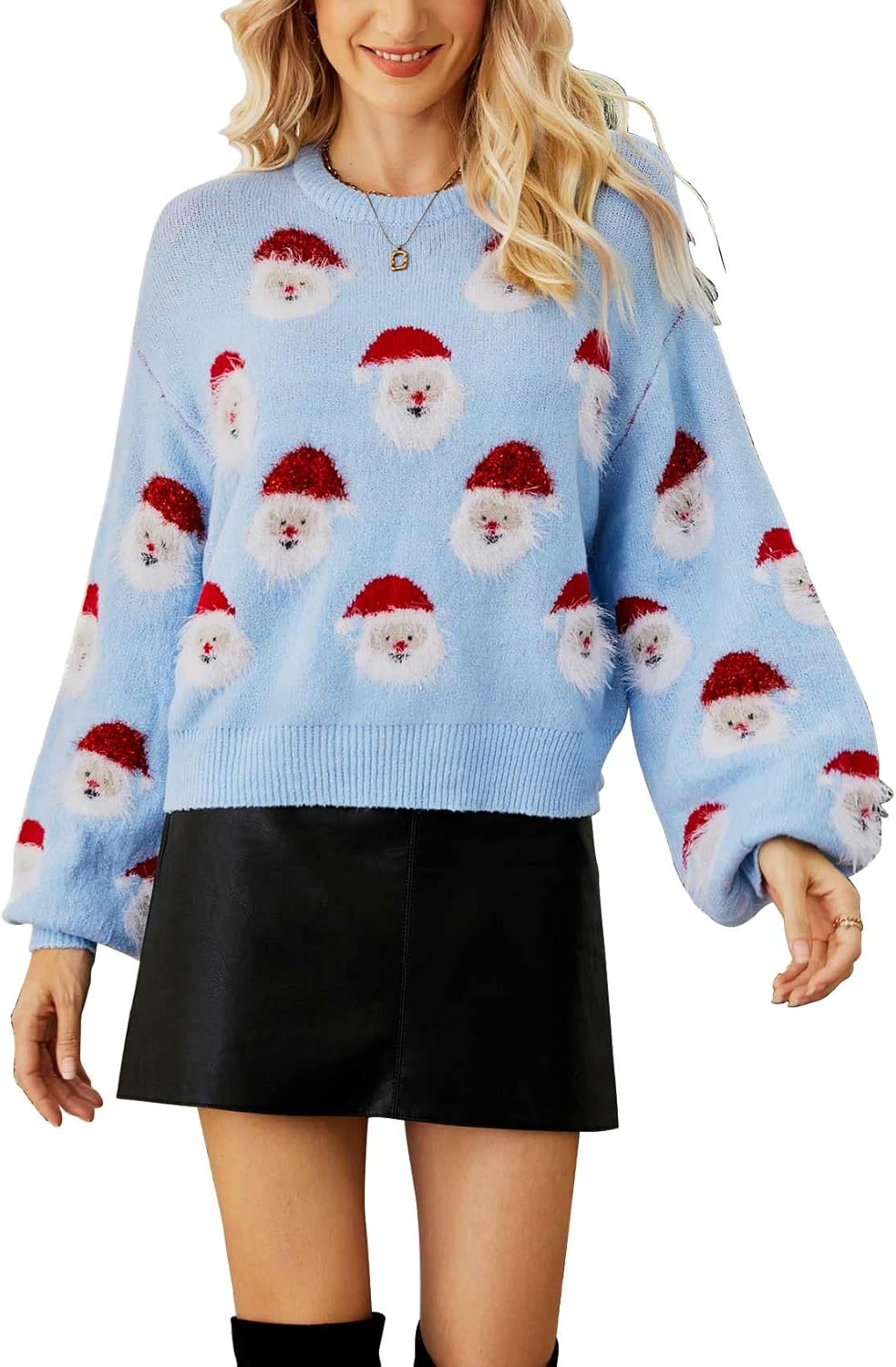 Funny Christmas Santa Sweater for Women by Arssm - Cozy Pullover