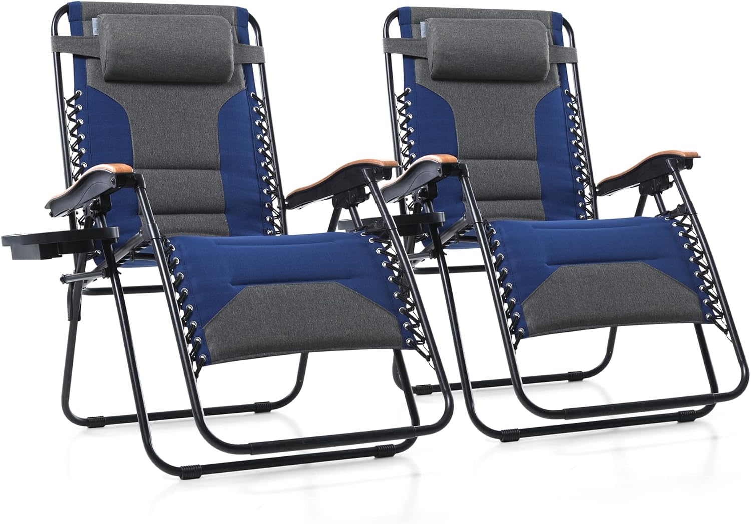 PHI VILLA XXL Oversized Padded Zero Gravity Chair Set of 2