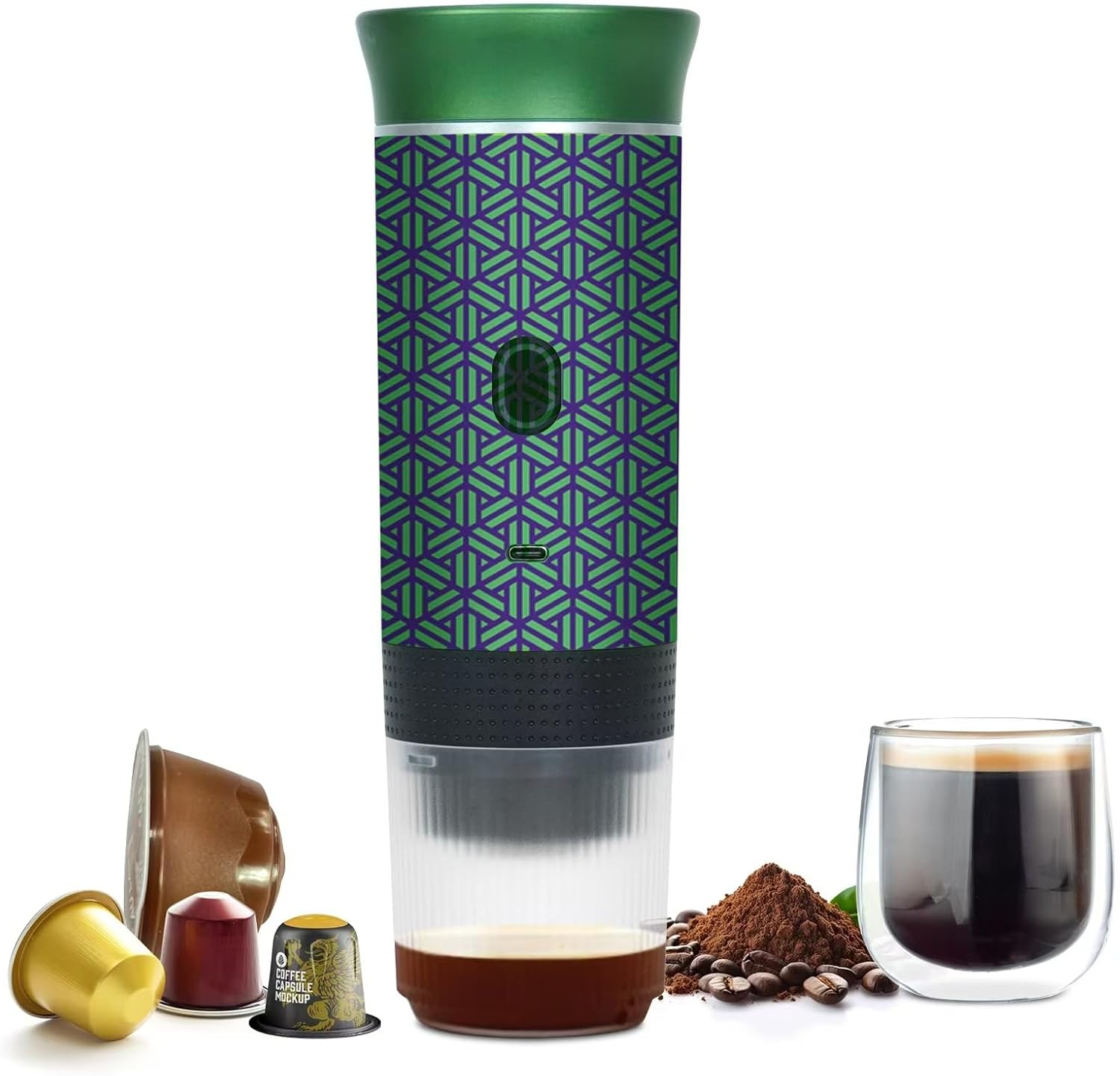 Portable Self-Heating Espresso Maker - Rechargeable & Travel-friendly!