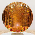 Autumn Fall Round Backdrop Cover 7.2ft - Fall Forest Pumpkin Photo