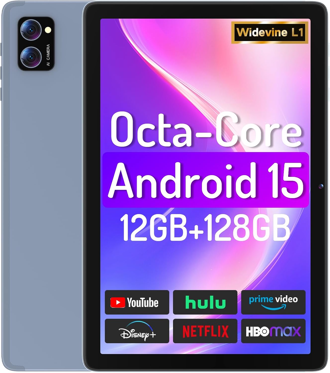 Android 15 Tablet 10.1 Inch with 12GB RAM and 128GB Storage