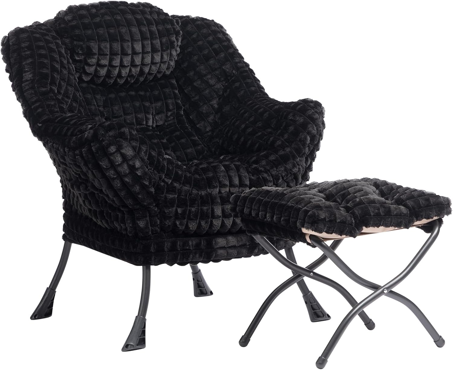 HollyHOME Lazy Chair with Foldable Ottoman for Ultimate Comfort