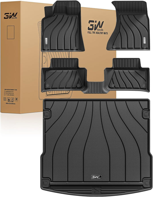3W Floor Mats for Porsche Macan 2014-2025 Custom Fit Black