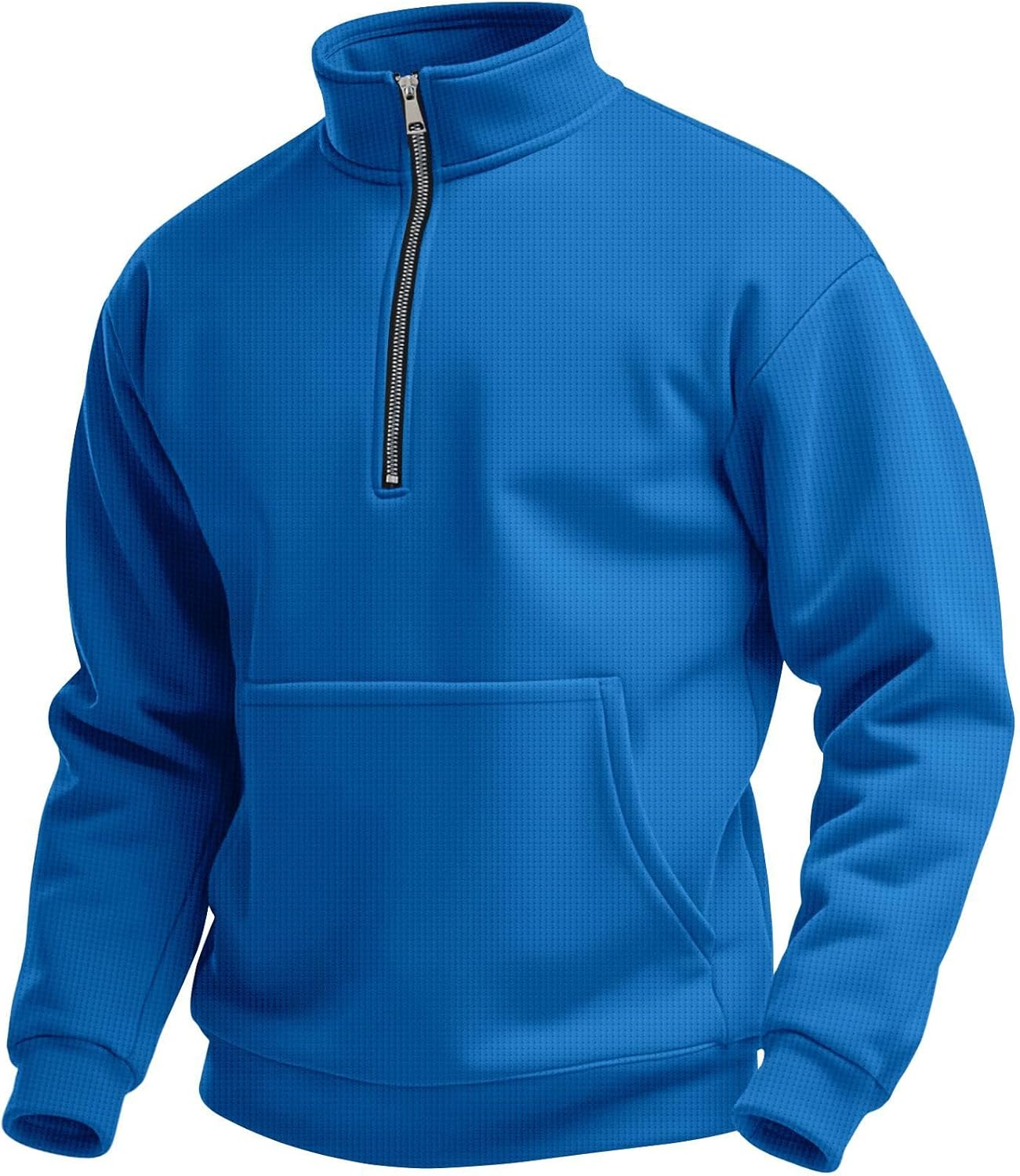 Kenhansion Men's Waffle Zip Pullover - Cozy Fall Essential