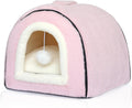 Cat Bed for Indoor Cats Foldable Cave - Cozy Semi-Enclosed Sleep Space