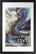 Frame Amo 25x38 Black Solid Wood Poster Frame with White Mat - Gallery