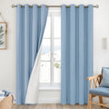 Denim Blue Linen 100% Blackout Curtains 52 x 80 in - Full Room