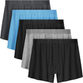 Mens Bamboo Rayon Boxer Shorts 5 Pack - Comfortable Relaxed Fit Shoes