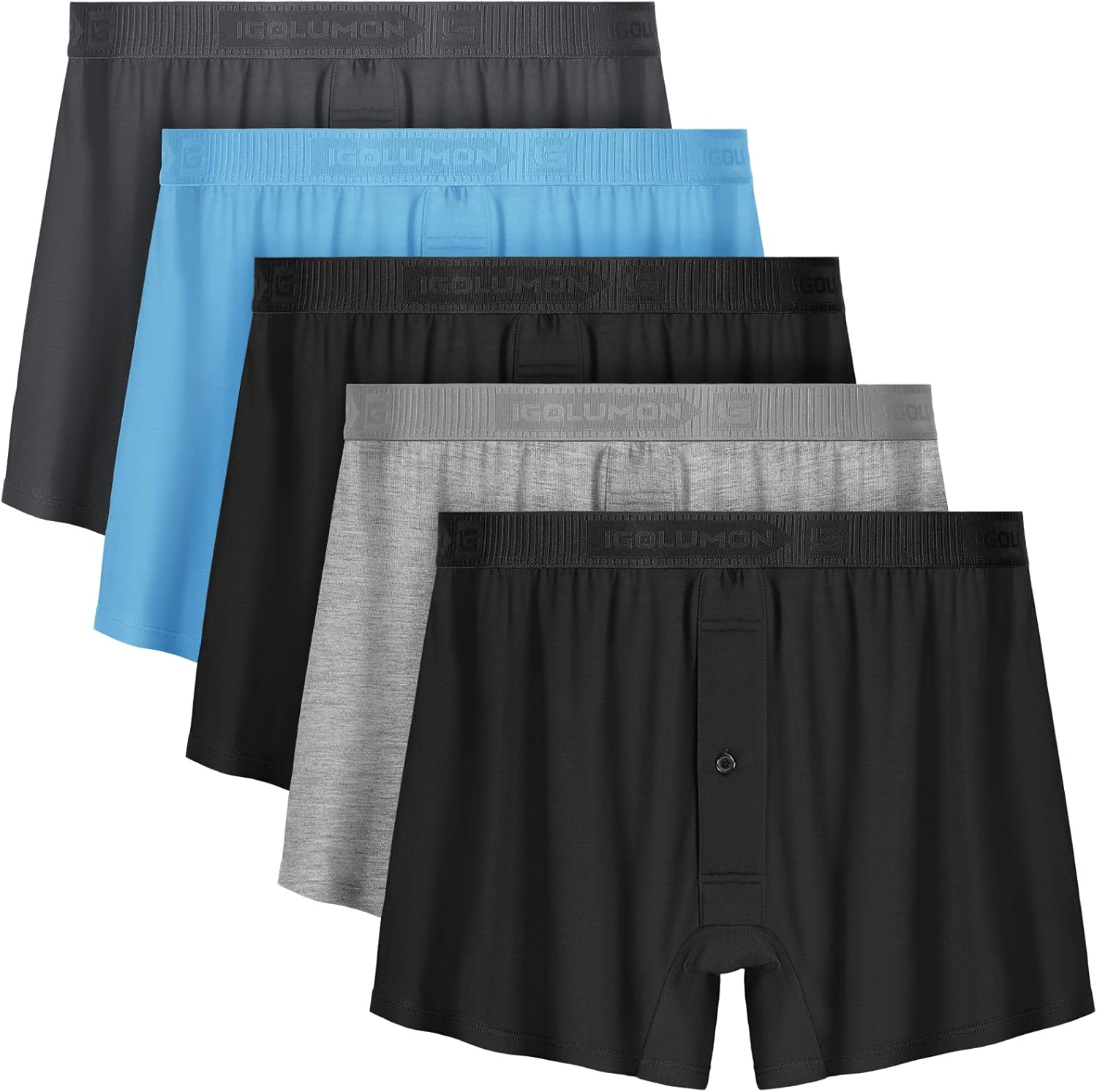 IGOLUMON Mens Underwear Boxer Shorts 5 Pack for Ultimate Comfort