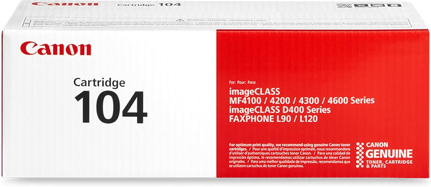 Canon Genuine 104 Black Toner Cartridge for ImageCLASS Printers