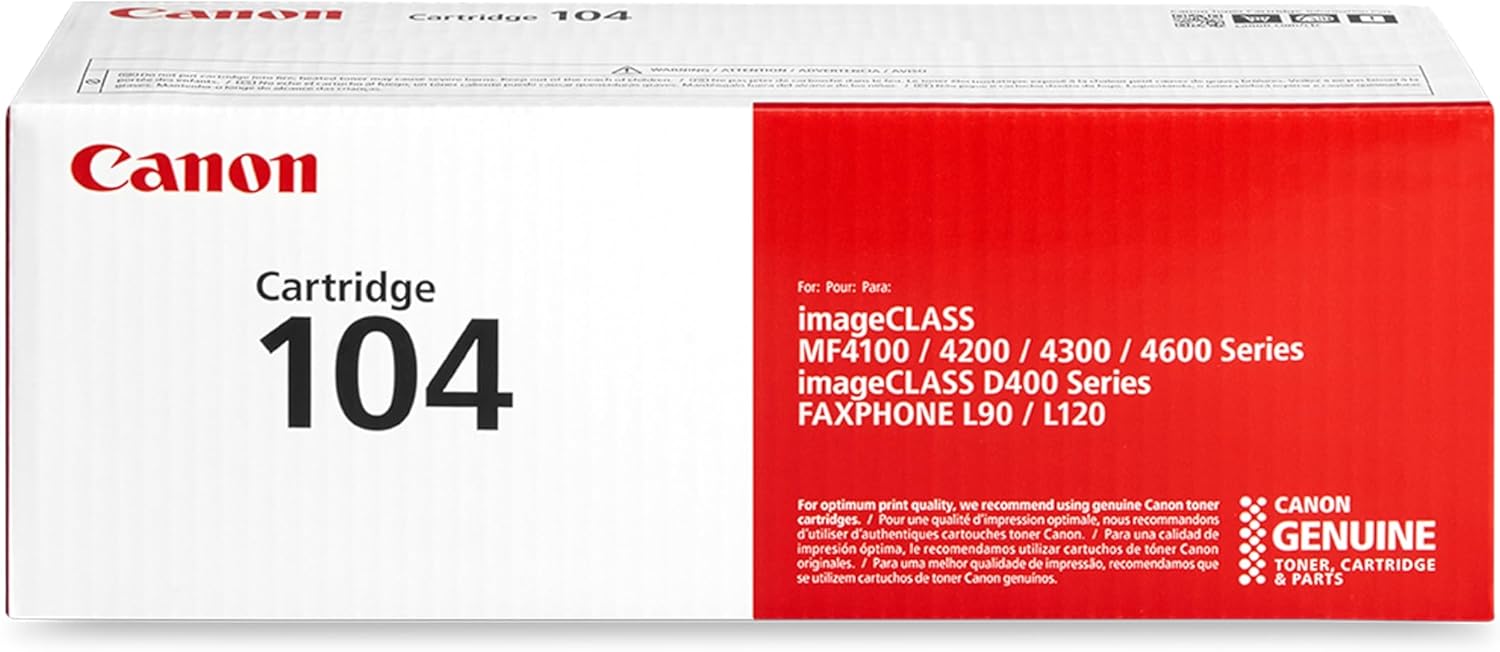 Canon Genuine 104 Black Toner Cartridge for ImageCLASS Printers