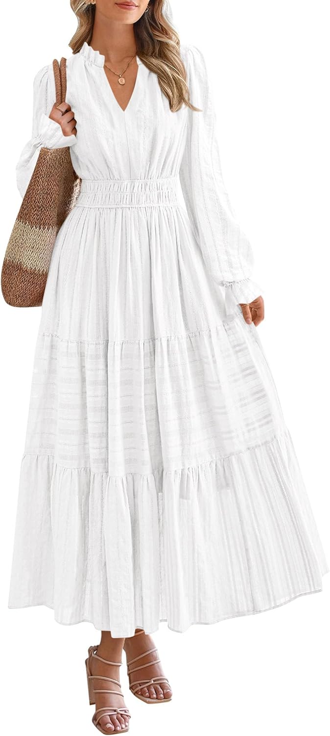 PRETTYGARDEN Women's Fall Wedding Guest Maxi Dress with Pockets