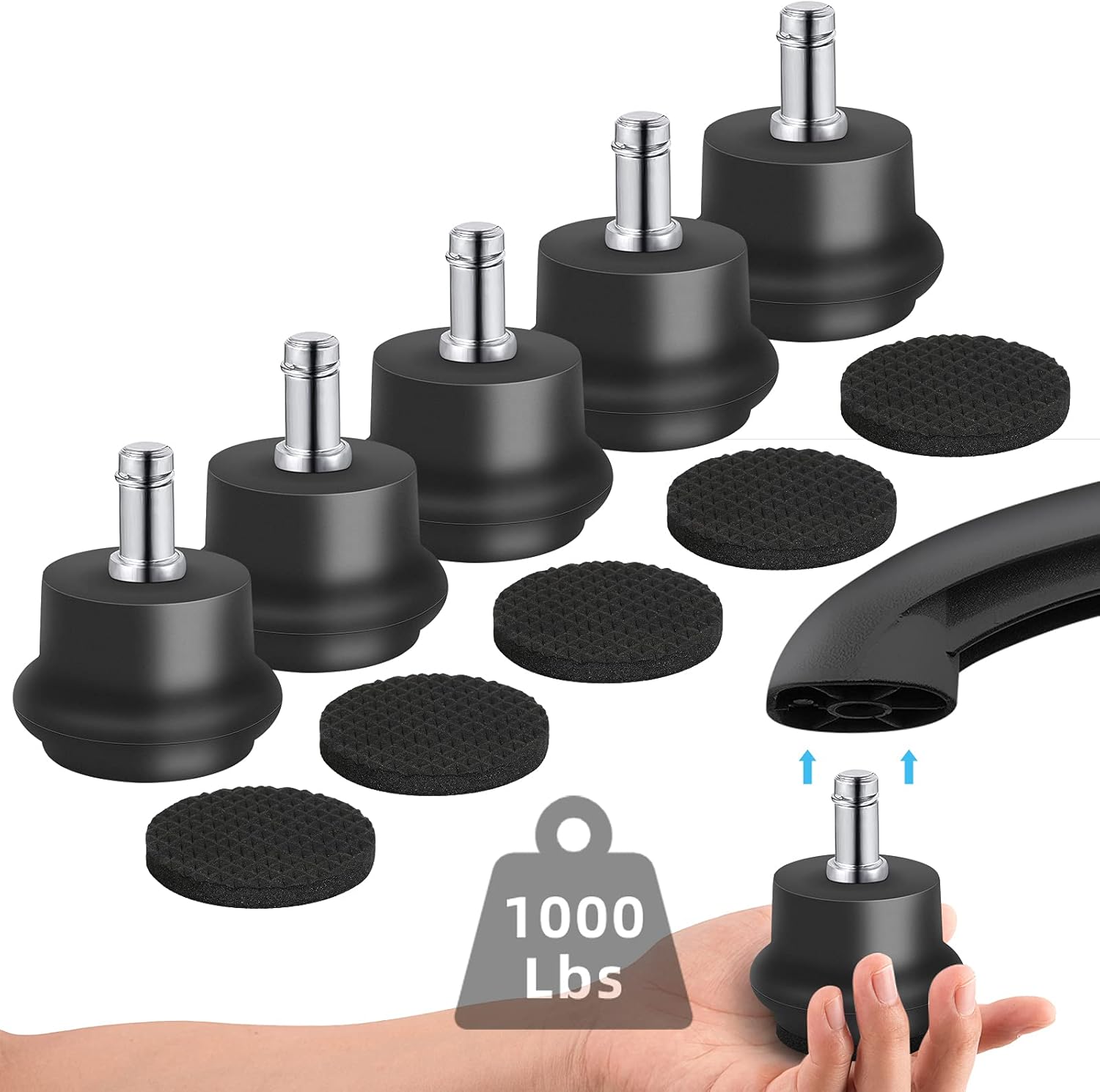 Fixed Stationary Office Chair Wheels - Stopper Included