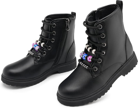 Stelle Kids Boots Toddler Girl Combat Ankle Boots with Zipper
