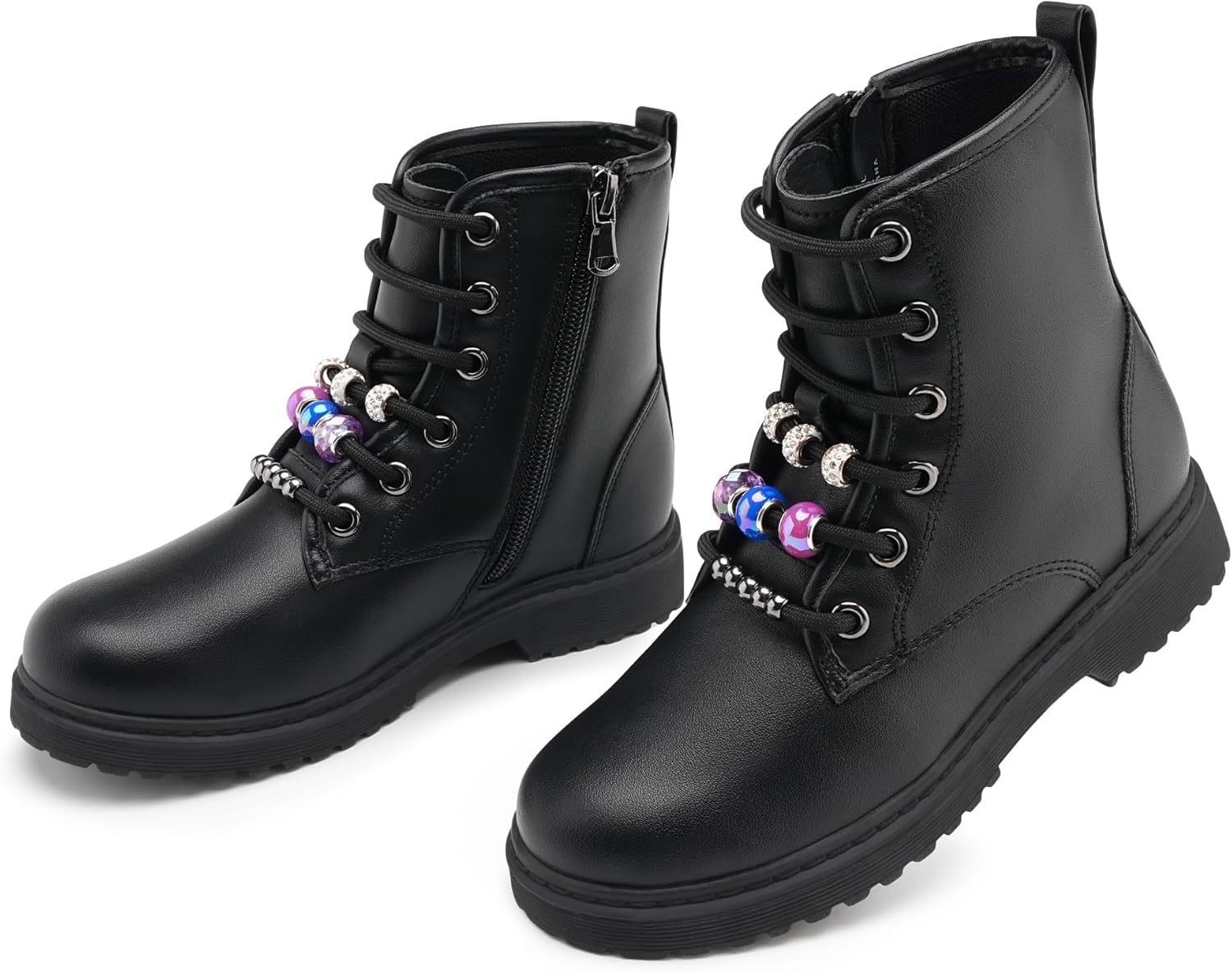 Stelle Kids Boots Toddler Girl Combat Ankle Boots with Zipper