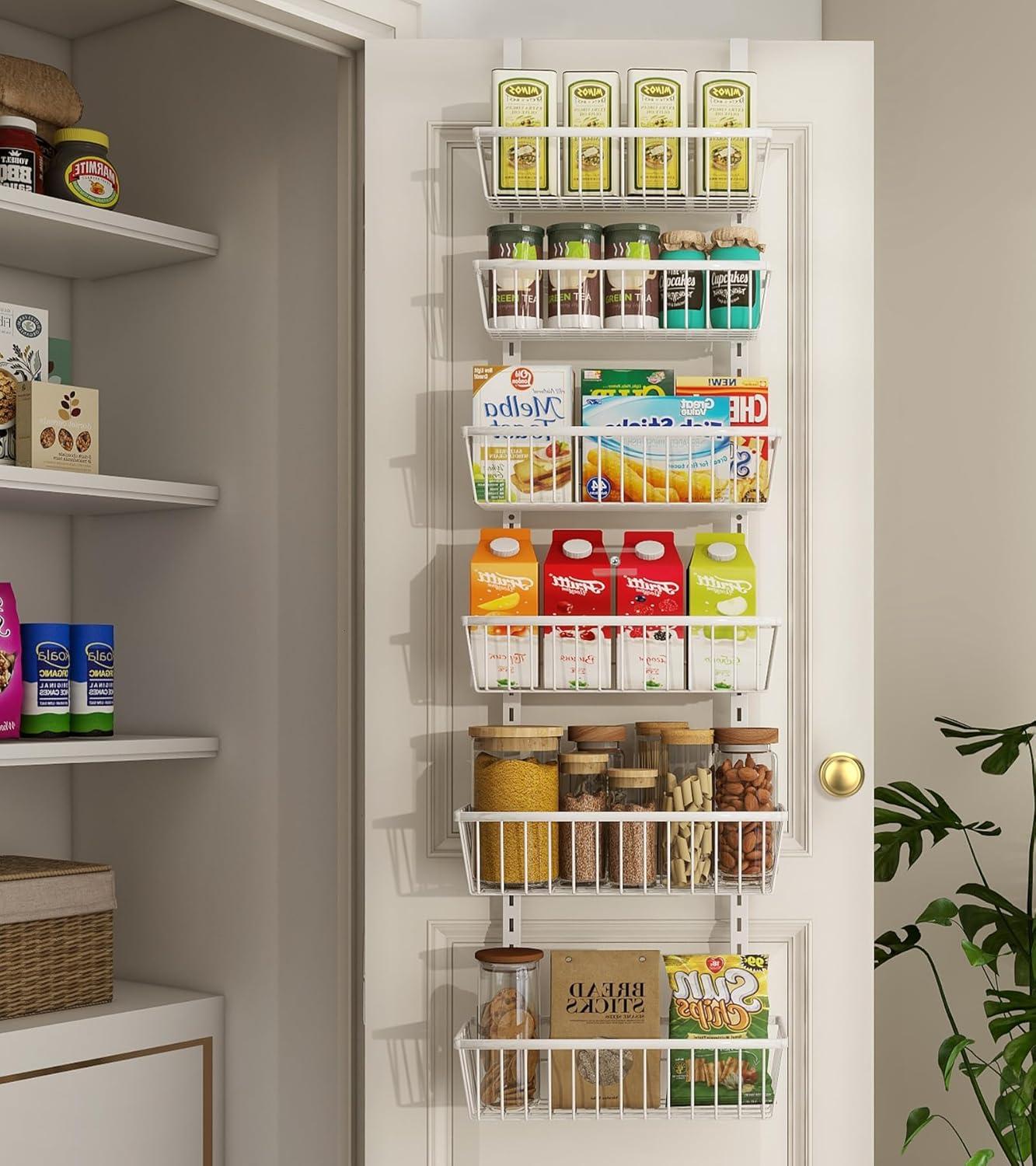 12 Inch Wide Over The Door Pantry Organizer for Home Storage