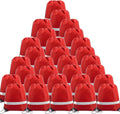 BeeGreen 30 Red Drawstring Bags Bulk - DIY Friendly, Reflective