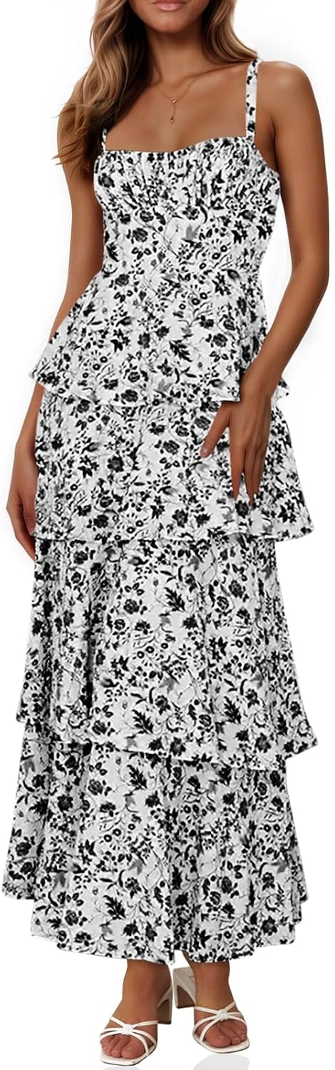Fisoew Womens Floral Maxi Dress for Summer Casual Elegance