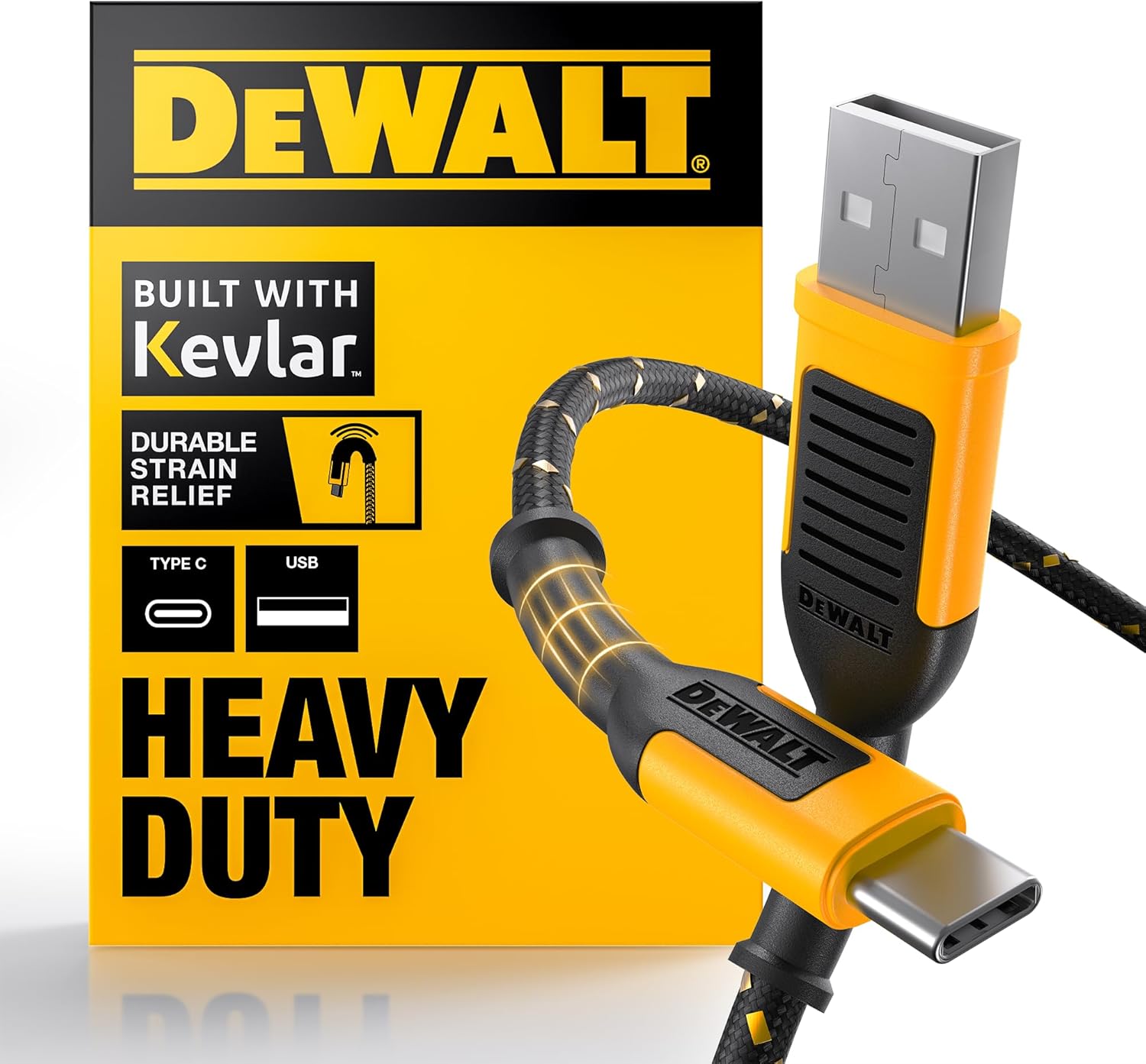 DEWALT Fast Charging USB C Cable for iPhone & Samsung