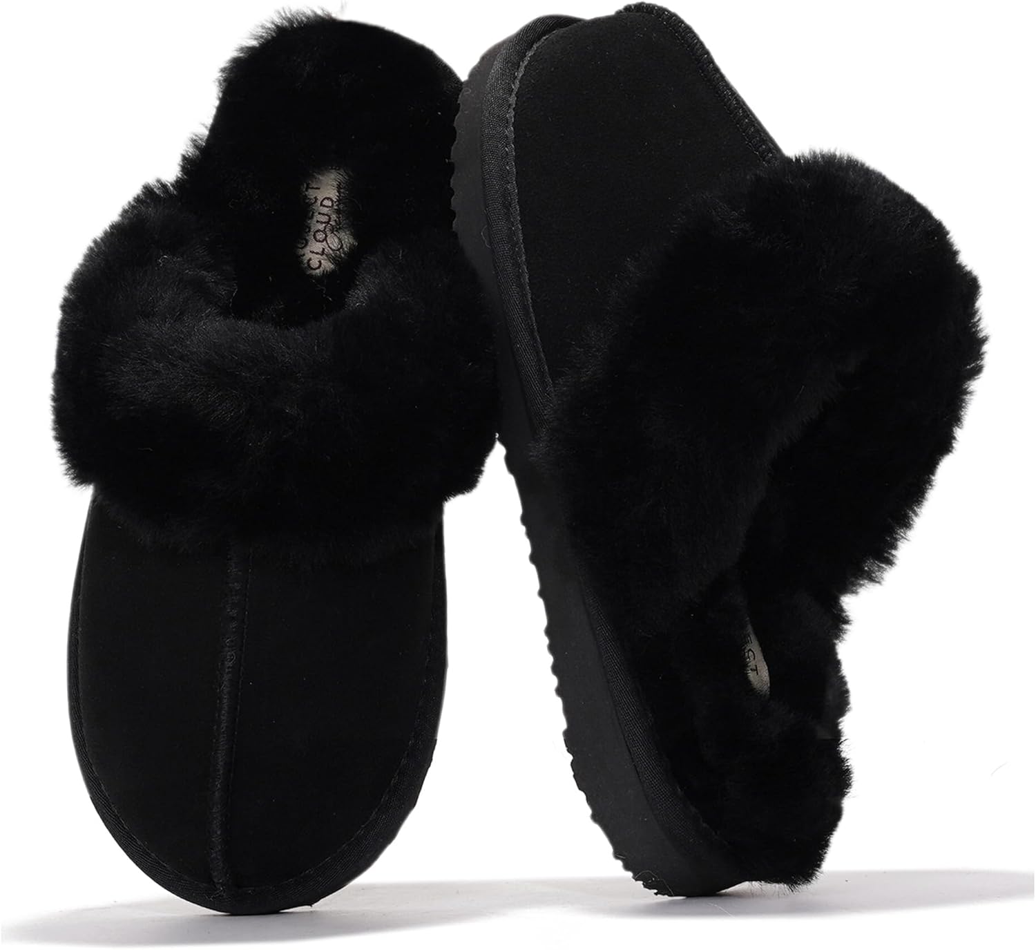 Project Cloud Genuine Leather Slippers for Women with Fur Lining