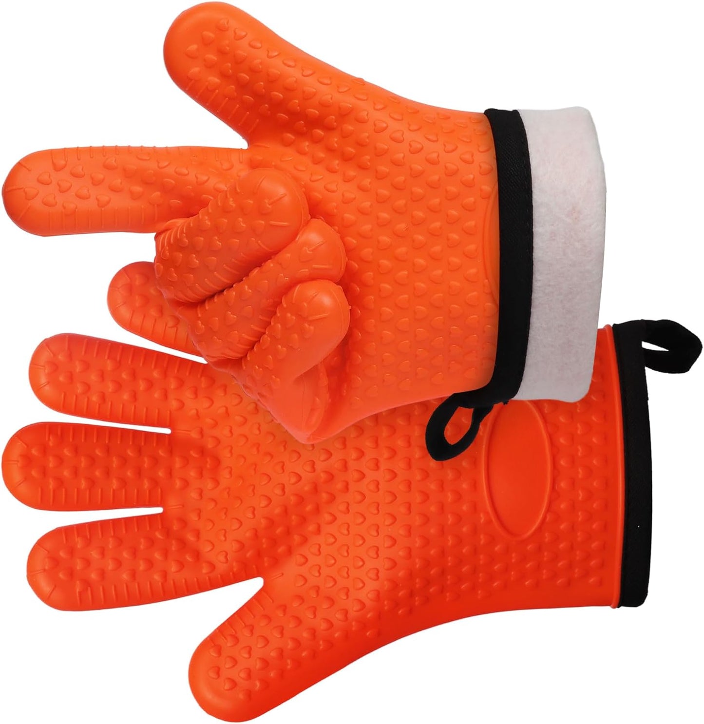 Heat Resistant Silicone Oven Mitts - Non-Slip & Waterproof Kitchen Gloves