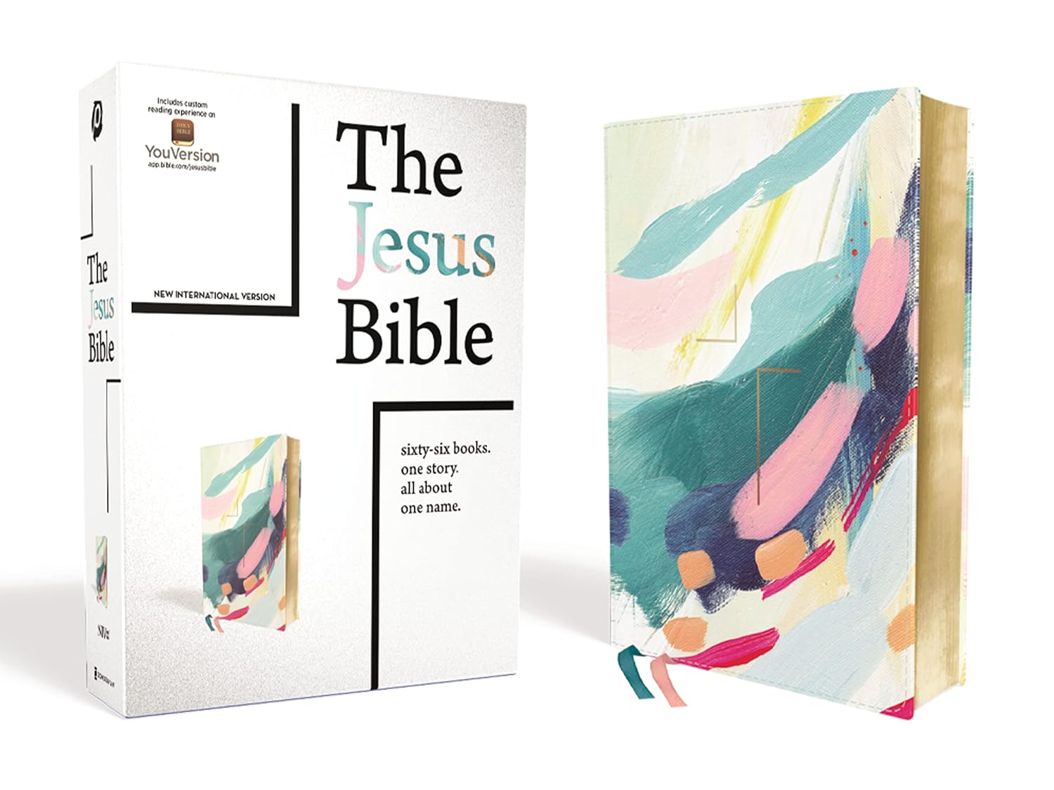 The Jesus Bible Artist Edition, NIV, Leathersoft, Multi-color/Teal