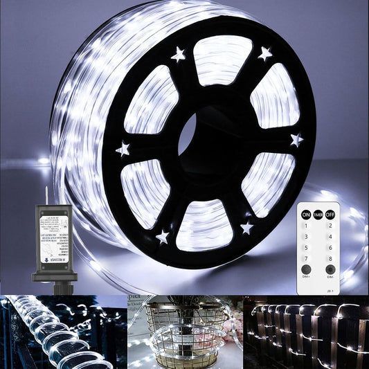 100Ft LED Rope Lights Outdoor Waterproof with Remote Control