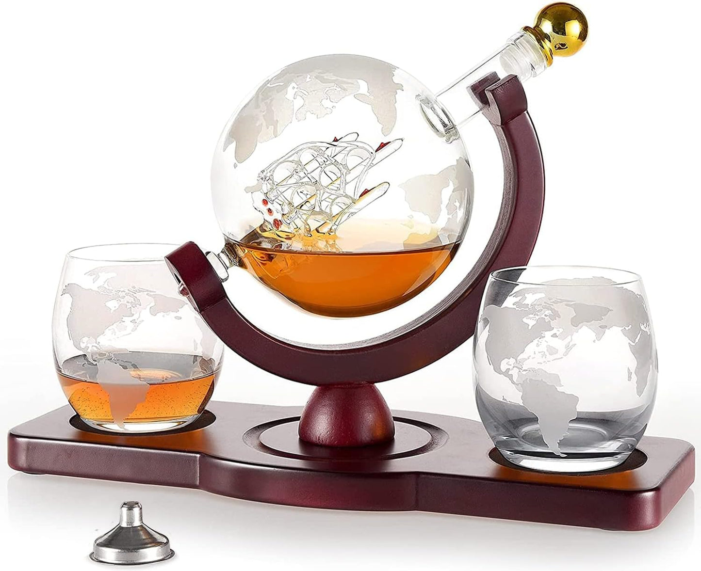 Whiskey Decanter Globe Set - Unique Men's Gift