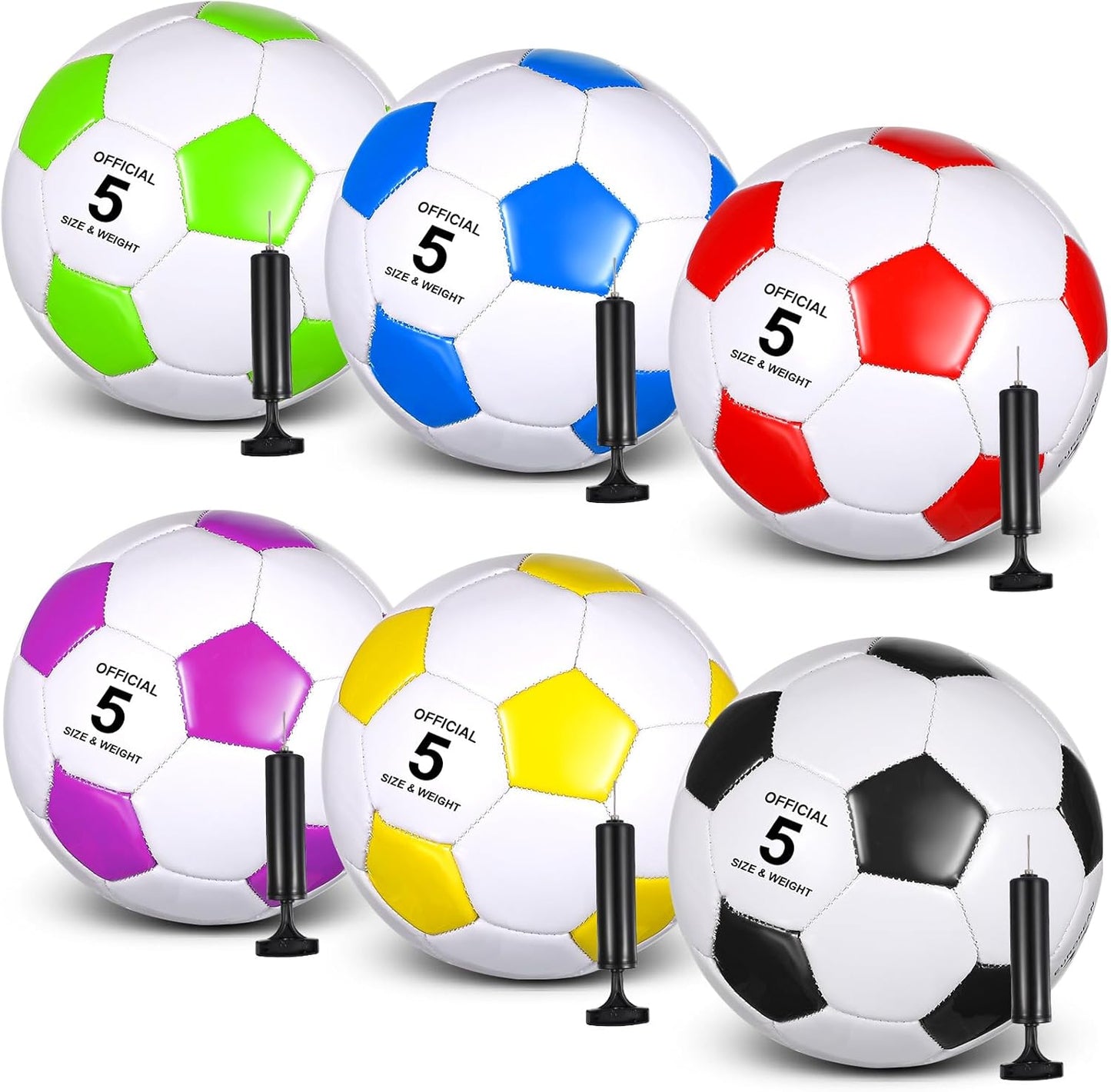 6 Pcs Operation Christmas Soccer Ball Set with Pump Needles