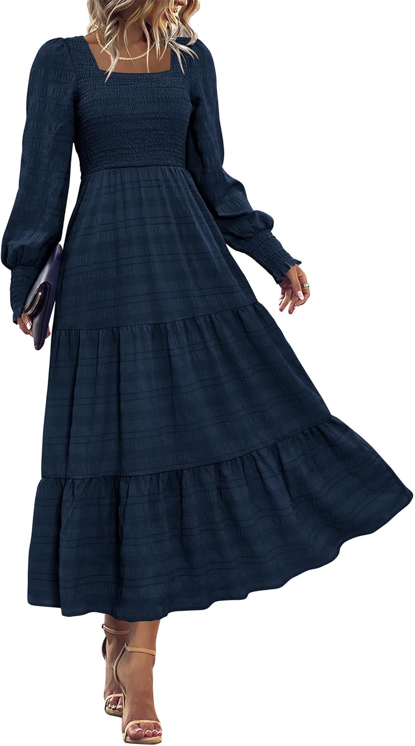 KIRUNDO Fall Dresses for Women 2025 Wedding Guest Maxi Style