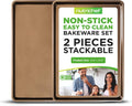 NutriChef 2-Piece Nonstick XL Cookie Sheets for Baking - Extra Large