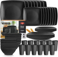 Kitchen Wheat Straw 48-piece Square Dinnerware Set for 12