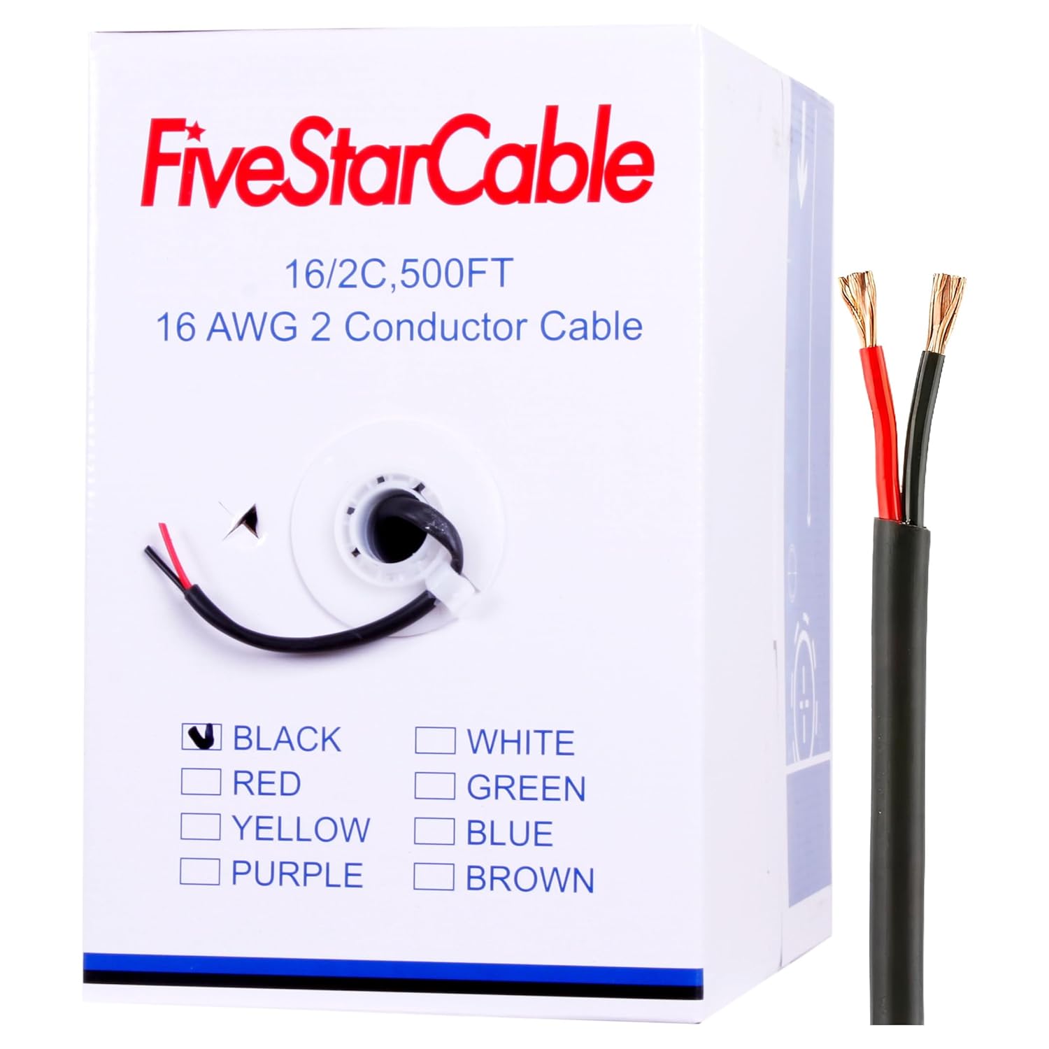 16/2 500 Ft High-Power Audio Speaker Wiring Cable for Home