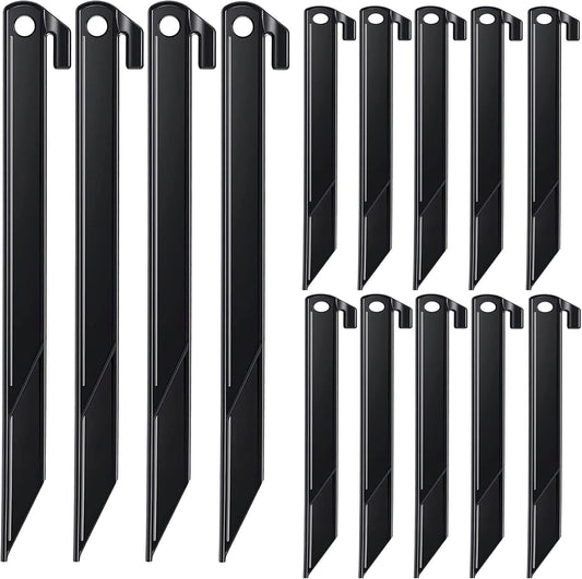 16Pcs Heavy Duty Black Tent Stakes - Secure Your Outdoor Decor!