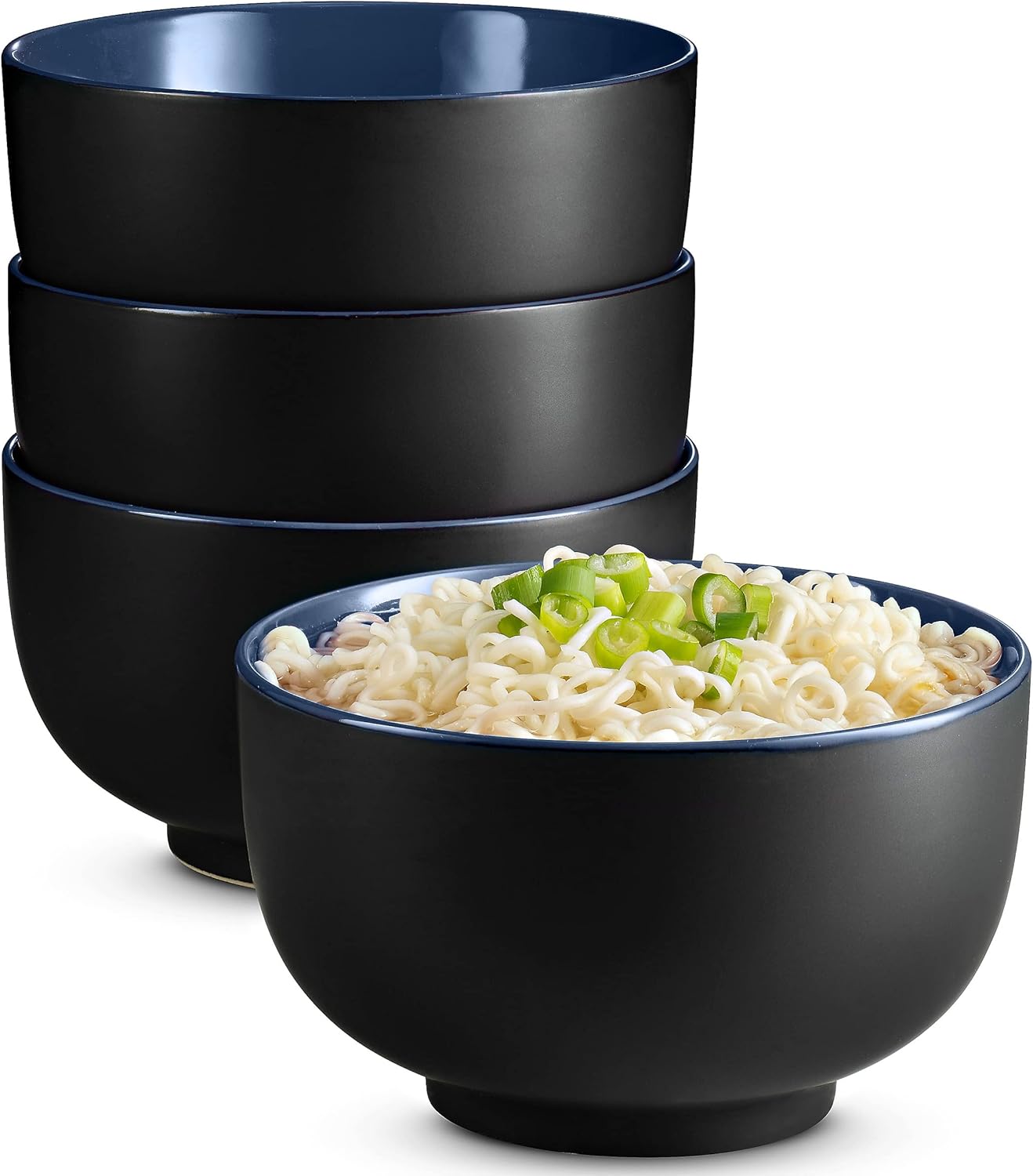 KooK Ramen Bowl Set of 4 - Large Capacity Japanese Bowls